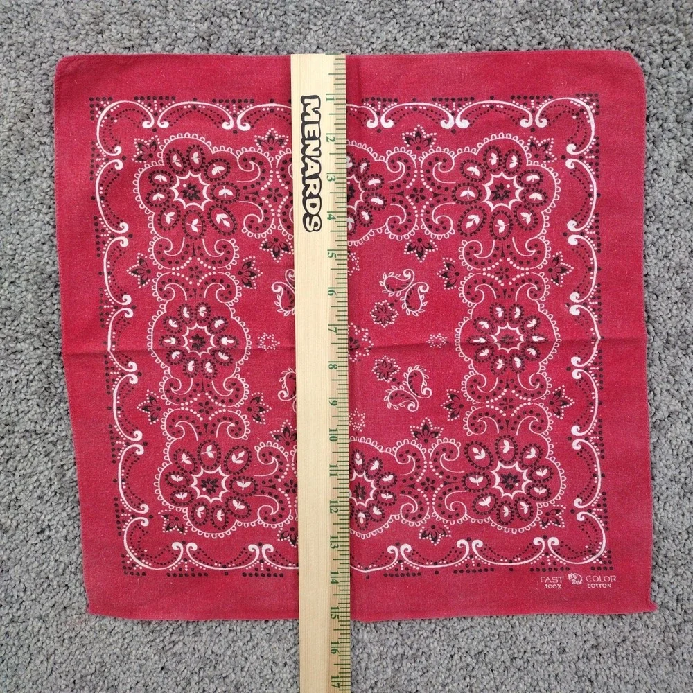 Vtg 50s 60s Elephant Trunk Up Bandana Indigo Red Selvedge Cotton Workwear #1842